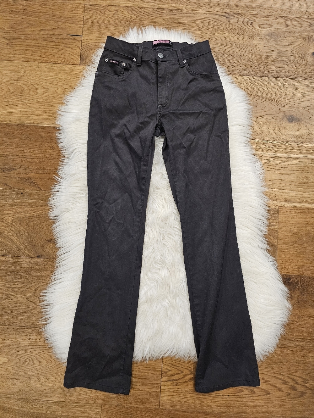 Vintage Low Rise Black Straight-Leg Jeans